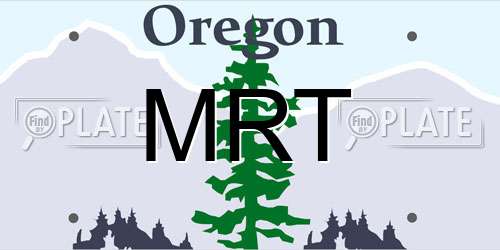 MRT Oregon License Plate