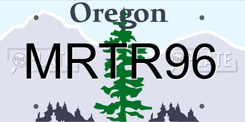 MRTR96 Oregon License Plate