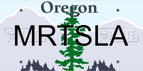 MRTSLA Oregon License Plate