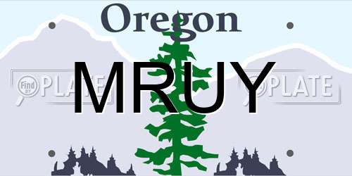 MRUY Oregon License Plate