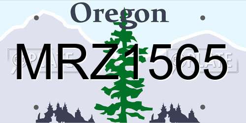 MRZ1565 Oregon License Plate