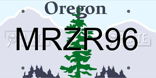 MRZR96 Oregon License Plate