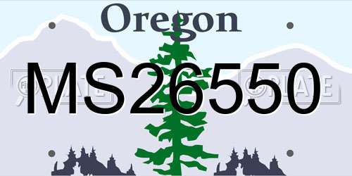 MS26550 Oregon License Plate