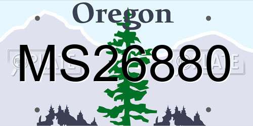 MS26880 Oregon License Plate
