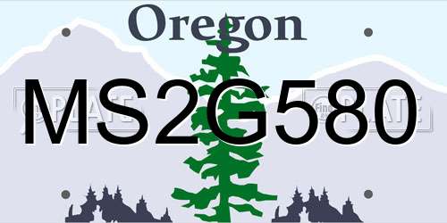 MS2G580 Oregon License Plate