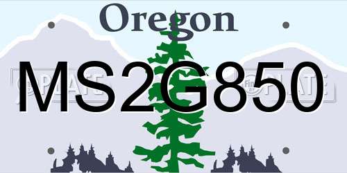MS2G850 Oregon License Plate