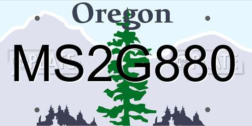 MS2G880 Oregon License Plate