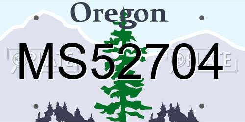 MS52704 Oregon License Plate