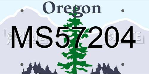 MS57204 Oregon License Plate