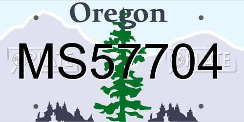 MS57704 Oregon License Plate
