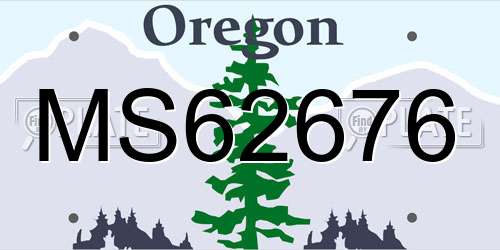 MS62676 Oregon License Plate