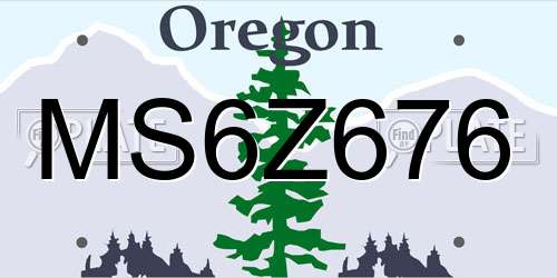MS6Z676 Oregon License Plate