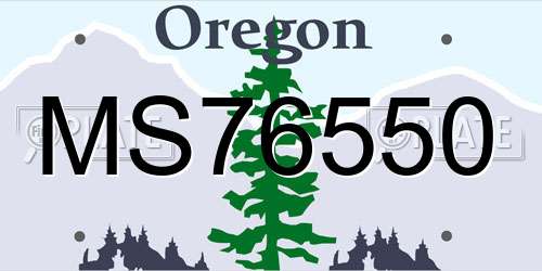 MS76550 Oregon License Plate