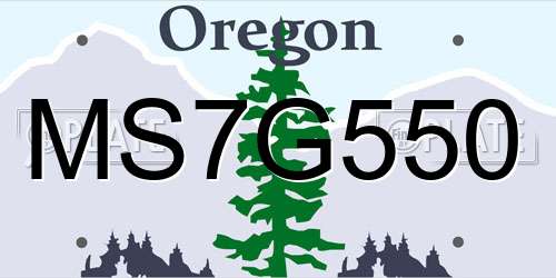 MS7G550 Oregon License Plate