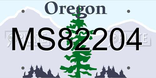 MS82204 Oregon License Plate