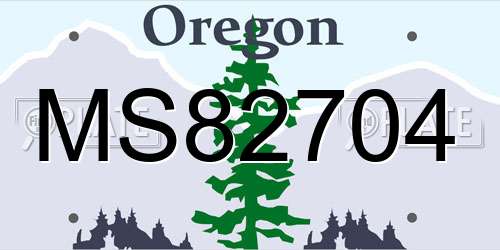 MS82704 Oregon License Plate