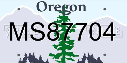 MS87704 Oregon License Plate