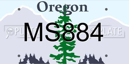 MS884 Oregon License Plate