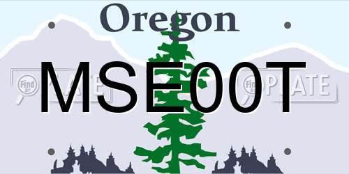 MSE00T Oregon License Plate