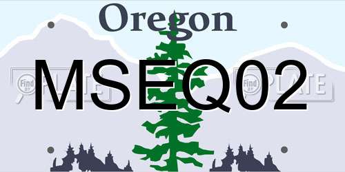 MSEQ02 Oregon License Plate