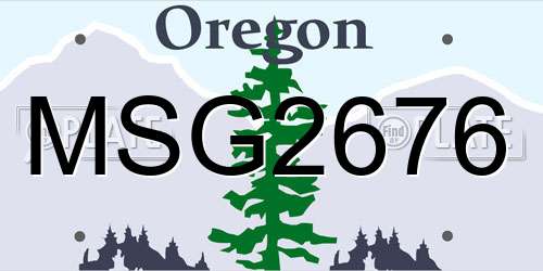 MSG2676 Oregon License Plate