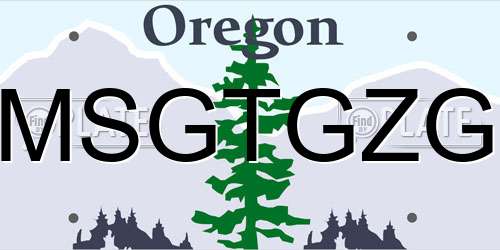 MSGTGZG Oregon License Plate