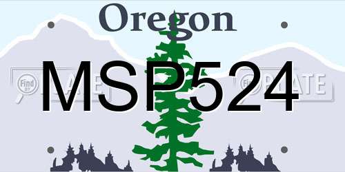 MSP524 Oregon License Plate