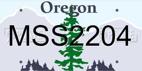 MSS2204 Oregon License Plate