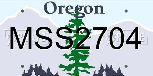 MSS2704 Oregon License Plate