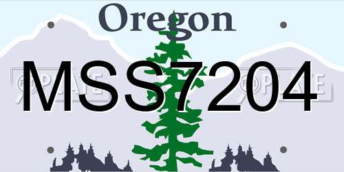 MSS7204 Oregon License Plate