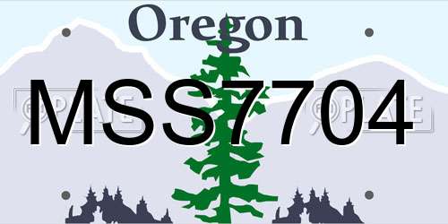 MSS7704 Oregon License Plate