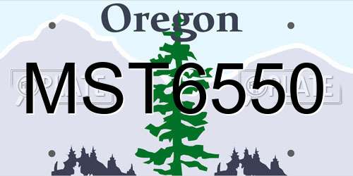 MST6550 Oregon License Plate