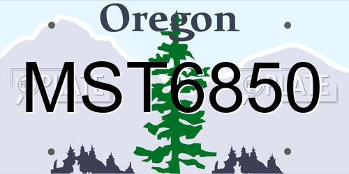 MST6850 Oregon License Plate