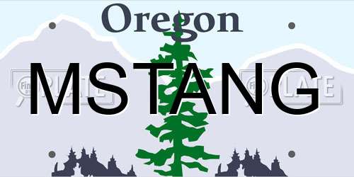 MSTANG Oregon License Plate