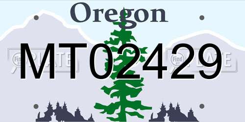 MT02429 Oregon License Plate