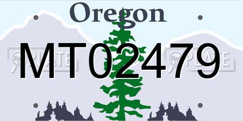 MT02479 Oregon License Plate