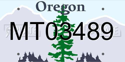 MT03489 Oregon License Plate