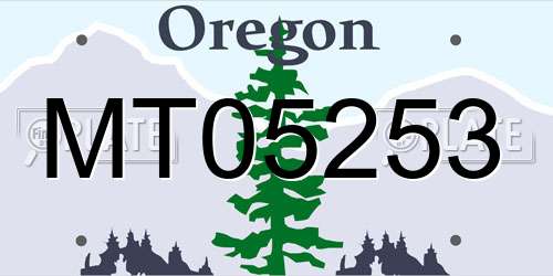 MT05253 Oregon License Plate