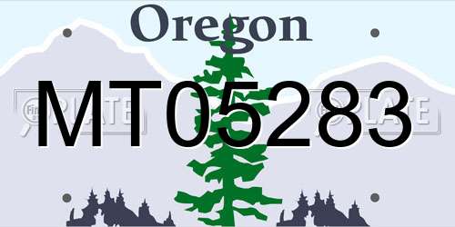 MT05283 Oregon License Plate