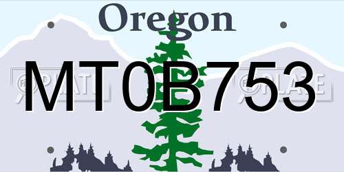 MT0B753 Oregon License Plate