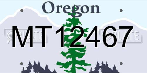 MT12467 Oregon License Plate