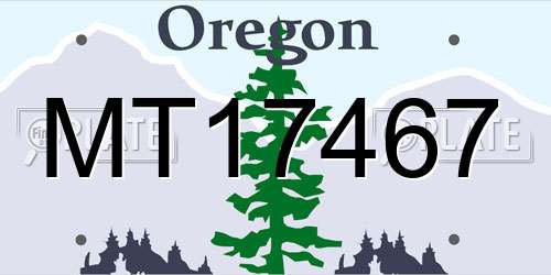MT17467 Oregon License Plate