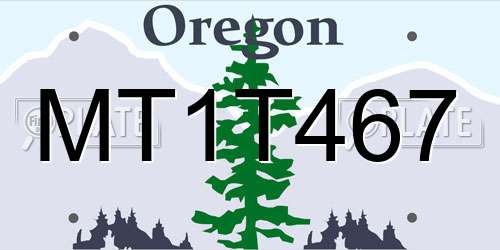 MT1T467 Oregon License Plate