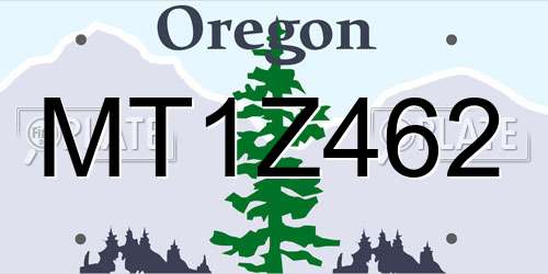 MT1Z462 Oregon License Plate