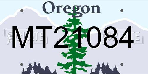 MT21084 Oregon License Plate