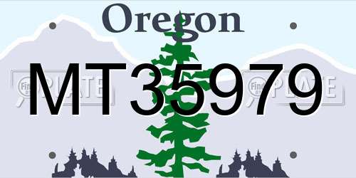 MT35979 Oregon License Plate