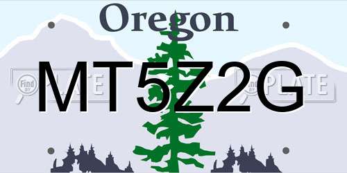 MT5Z2G Oregon License Plate