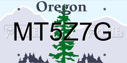 MT5Z7G Oregon License Plate