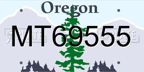 MT69555 Oregon License Plate
