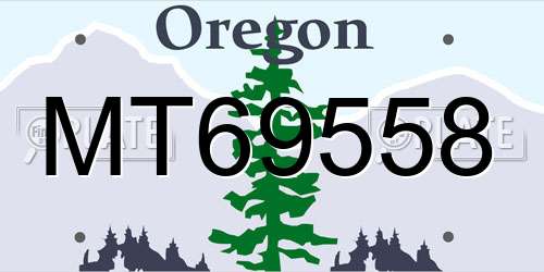 MT69558 Oregon License Plate